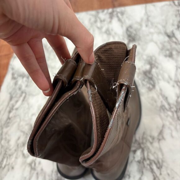 Justin Boots Brown Leather Cowboy Farm Boots Western Shoe Size Mens 10D JB1100 - Picture 6 of 7